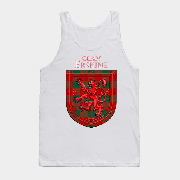 Erskine Tartan Scottish Plaid Lion Rampant Tank Top by CelticFlame